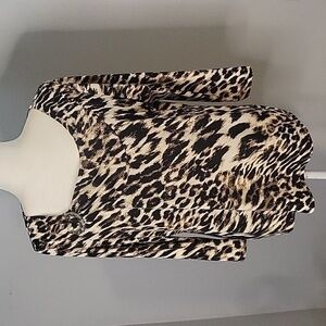 Dana Buchman Pullover Stretchy Animal Print Top - Size L
